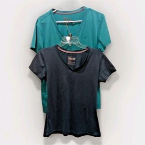2 Women's Nike Dri Fit V Neck T Shirt's Sizes S and M SLIM Fit Work Out Gear